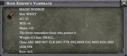 HIGH KEEPER'S VAMBRACE item card